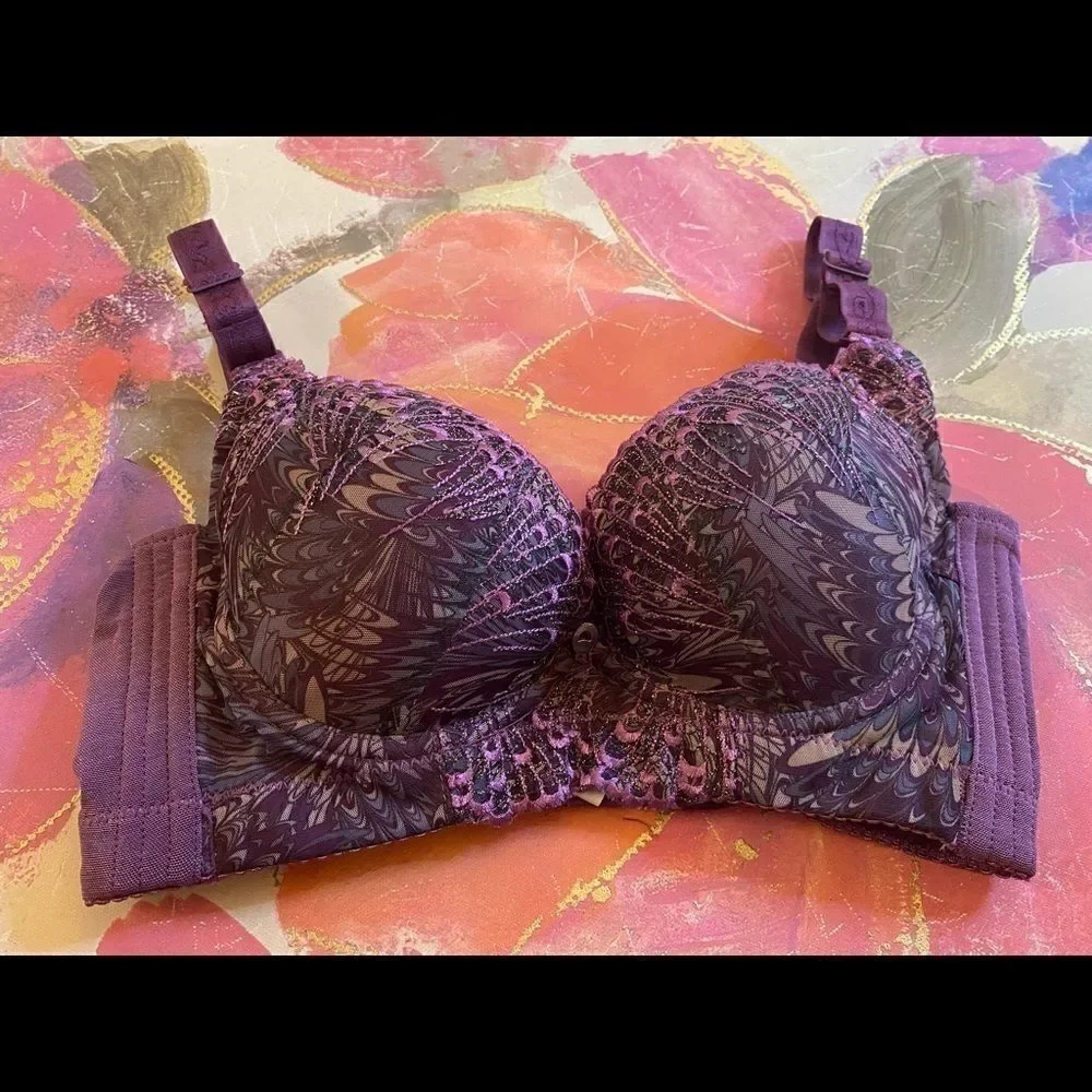 💥Qianziwanli Lace Embroidery Floral Sexy Bras 36B